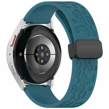 KALEBOL 22mm Magnetic Silicone Strap Samsung Galaxy Watch3 45mm / Huawei Watch GT 5 46mm / GT 5 Pro 46mm Leopard Print Watch Band - Dark Blue