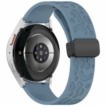 KALEBOL 18mm Magnetic Silicone Strap Huawei Watch GT 5 41mm / GT 4 41mm / Garmin Venu 3S Leopard Print Watch Band - Cyan