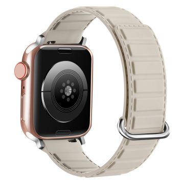 Silicone Strap Apple Watch Series 10 46mm Magnetic Buckle Watch Band - Starlight