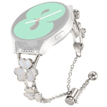 Samsung Galaxy Watch Active2 40mm 44mm Watchband Heart Clover Decor Zinc Alloy Metal Strap - Starlight