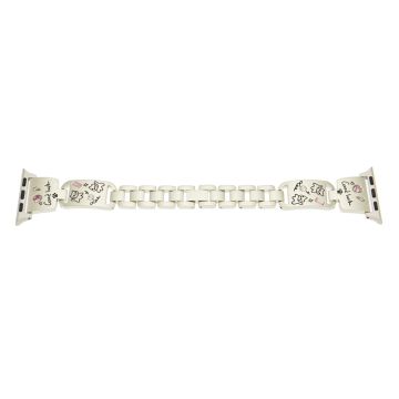 Metal Strap Apple Watch Series 10 46mm Watch Band Cat Pattern - Starlight