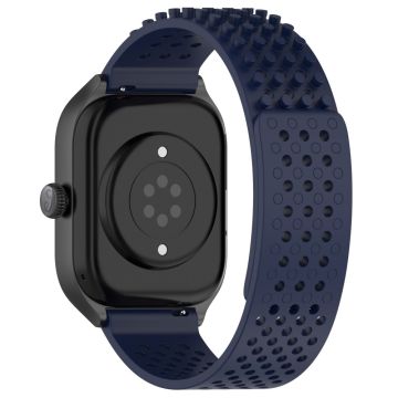 KALEBOL 22mm Silicone Strap Samsung Galaxy Watch3 45mm / Huawei Watch GT 5 46mm / GT 5 Pro 46mm Flat Push Type Watch Band - Midnight Blue