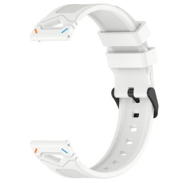 KALEBOL 22mm Dot Pattern Silicone Strap Samsung Galaxy Watch3 45mm / Huawei Watch GT 5 46mm / GT 5 Pro 46mm Watch Band - White+Colorful Adapter