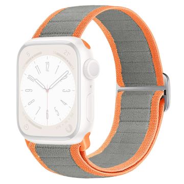 Watch Band Apple Watch Series 10 46mm Elastic Nylon Figure-8 Buckle Strap - Grey Orange