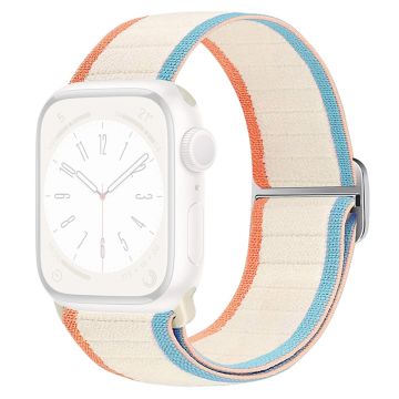 Watch Band Apple Watch Series 10 46mm Elastic Nylon Figure-8 Buckle Strap - Milk White