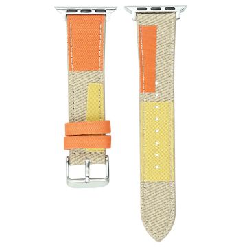 Canvas Watch Strap - Orange / Yellow for Apple Watch Series 1-5 42mm and 44mm