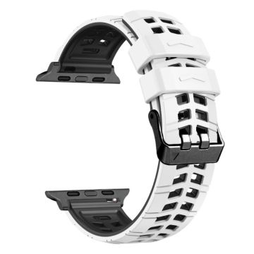 Silicone Dual Color Wrist Strap for Apple Watch - White+Black