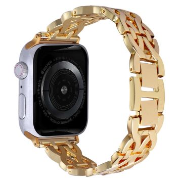 Alloy Double X Rhinestone Watch Strap for Apple Watch Series 42mm/44mm - Gold