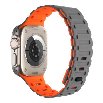 Silicone Band for Apple Watch - Grey+Orange