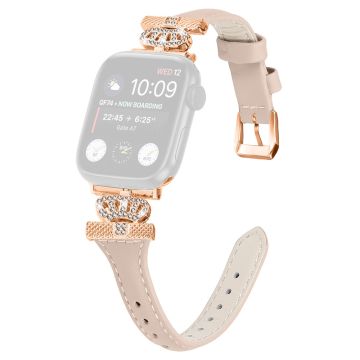 Rose Gold Buckle Wristband Apple Watch Universal 49mm/45mm/44mm/42mm Strap - Apricot