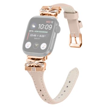 Rose Gold Buckle Watchband Apple Watch Ultra 2 / Ultra 49mm / Series 9 45mm / 8 7 45mm / 6 5 4 SE (2022) SE (2023) SE 44mm / 3 2 1 42mm - Apricot