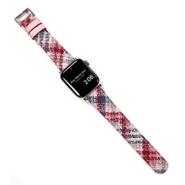 Apple Watch Series 49mm - 45mm - 44mm - 42mm Universal Leather Watch Strap - Pink+Purple