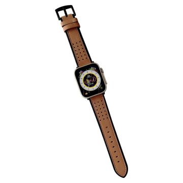 Apple Watch Series 49mm - 45mm - 44mm - 42mm Universal Top Layer Cowhide Watch Strap - Brown