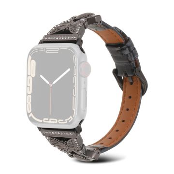 Apple Watch Series 49mm - 45mm - 44mm - 42mm Universal Replacement Watch Band - Black / Black Buckle Buckle