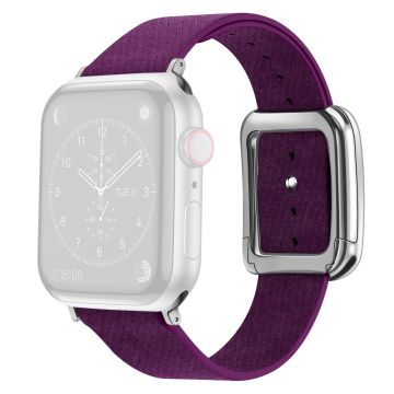 Apple Watch 49mm / 45mm / 44mm / 42mm Men's Watch Band Leather Strap - Purple