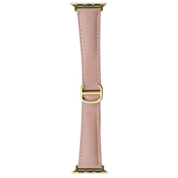 Apple Watch Series 49mm / 45mm / 44mm/ 42mm Replacement Band Leather Watch Strap - Pink