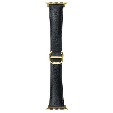 Apple Watch Series 49mm / 45mm / 44mm/ 42mm Replacement Band Leather Watch Strap - Black