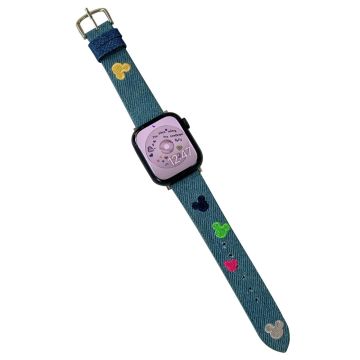 Apple Watch 49mm / 45mm / 44mm / 42mm Watch Strap - Mouse Mouse Light Blue Denim Denim
