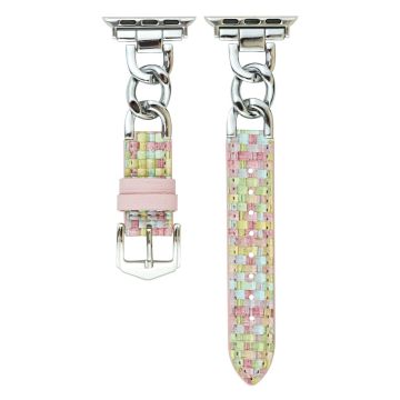 Apple Watch 49mm / 45mm / 44mm / 42mm Watch Strap Flexible Leather Wristband - Pink