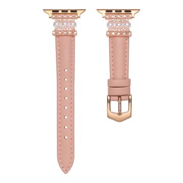 Apple Watch 49mm / 45mm / 44mm / 42mm Pearl Adjustable Watch Band - Light Pink