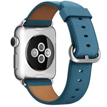 Apple Watch 49mm / 45mm / 44mm / 42mm Genuine Cow Leather Watch Strap - Cyan