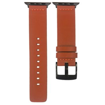 Apple Watch 49mm / 45mm / 44mm / 42mm Genuine Cow Leather Watch Band - Orange