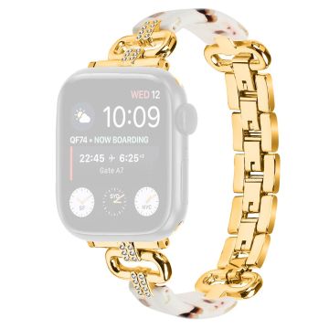 Apple Watch 49mm / 45mm / 44mm / 42mm Resin Band Strap - Gold+White