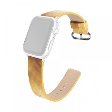 Apple Watch 49mm / 45mm / 44mm / 42mm Marble Leather Watch Band - Yellow