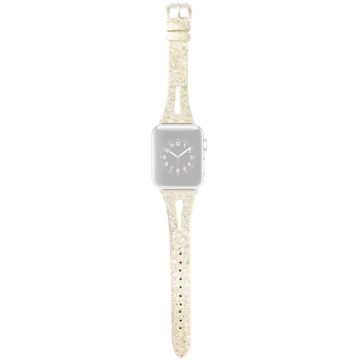 Apple Watch 49mm / 45mm / 44mm / 42mm Leather Band Bling Bracelet - White