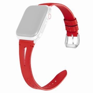 Apple Watch 49mm / 45mm / 44mm / 42mm Leather Watch Straps - Red