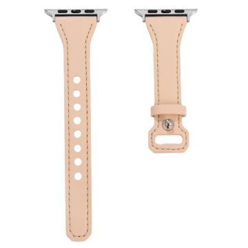 Apple Watch 49mm / 45mm / 44mm / 42mm Leather Bands Watch Strap - Apricot