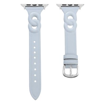 Apple Watch 49mm / 45mm / 44mm / 42mm Leather Watch Band - Baby Blue