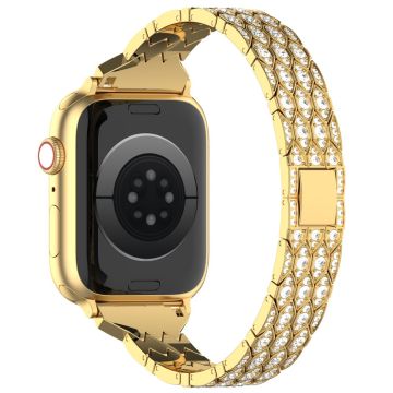 Apple Watch 49mm / 45mm / 44mm / 42mm Watch Band Rhinestone Strap - Gold