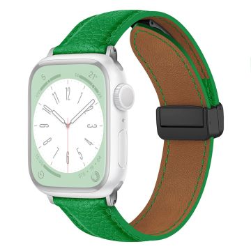 Apple Watch 49mm / 45mm / 44mm / 42mm Litchi Texture Leather Strap - Green