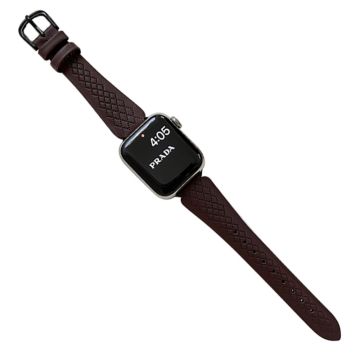 Apple Watch 49mm / 45mm / 44mm / 42mm Cowhide Leather Bracelet Strap - Dark Brown