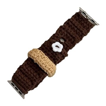 Apple Watch Series 49mm - 45mm - 44mm - 42mm Universal Knitting Bracelet Strap - Brown