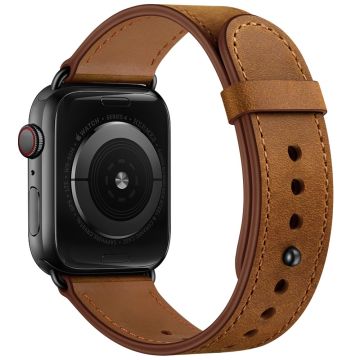 Apple Watch Series 49mm - 45mm - 44mm - 42mm Universal Watch Band Strap - Brown+Black Rivet