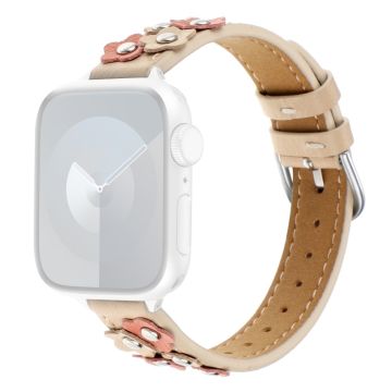 Apple Watch Ultra 2 Ultra 49mm / Series 9 8 7 45mm / 6 5 4 SE SE (2022) 44mm / 3 2 1 42mm Watch Strap Vegan Leather Band - Apricot