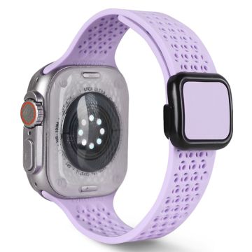 Magnetic Strap Apple Watch Series 49mm - 45mm - 44mm - 42mmSilicone Band - Lavender