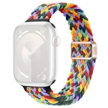 For Apple Watch Ultra 2 Ultra 49mm  /  9 8 7 45mm  /  SE (2023) SE (2022) SE 6 5 4 44mm  /  3 2 1 42mm Watch Strap Braided Nylon Band - W Texture+Colorful