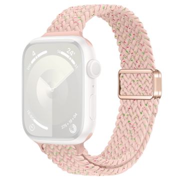 For Apple Watch Ultra 2 Ultra 49mm  /  9 8 7 45mm  /  SE (2023) SE (2022) SE 6 5 4 44mm  /  3 2 1 42mm Watch Strap Braided Nylon Band - Starlight Pink