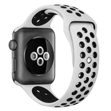 KALEBOL S / M For Apple Watch Ultra 2 Ultra 49mm / Series 9 8 7 45mm / 6 5 4 SE (2022) SE (2023) SE 44mm / 3 2 1 42mm Strap - White+Black