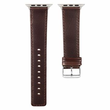 KALEBOL For Apple Watch Ultra 2 Ultra 49mm  /  Series 9 8 7 45mm  /  SE (2023) SE (2022) SE 6 5 4 44mm  /  3 2 1 42mm Watch Strap Retro Style - Dark Brown