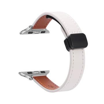 For Apple Watch Ultra 2 Ultra 49mm / 9 8 7 45mm / 6 5 4 SE (2023) SE (2022) SE 44mm / 3 2 1 42mm Microfiber Leather Band - Beige Apricot