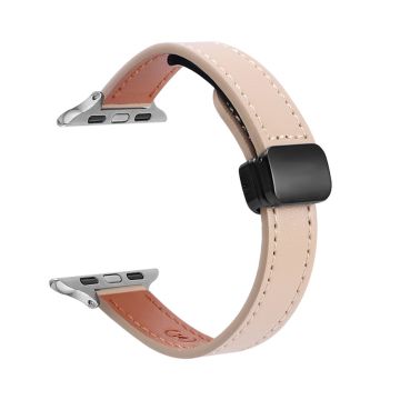 For Apple Watch Ultra 2 Ultra 49mm / 9 8 7 45mm / 6 5 4 SE (2023) SE (2022) SE 44mm / 3 2 1 42mm Microfiber Leather Band - Apricot