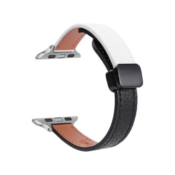 For Apple Watch Ultra 2 Ultra 49mm  /  9 8 7 45mm  /  6 5 4 SE (2023) SE (2022) SE 44mm  /  3 2 1 42mm Watchband - Black+Beige Apricot