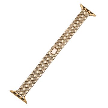 Apple Watch Series 49mm - 45mm - 44mm - 42mm Rhombus Zinc Alloy Strap - Gold