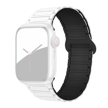 Apple Watch Ultra 2 Ultra 49mm / 9 8 7 45mm / 6 5 4 SE (2022) SE (2023) SE 44mm / 3 2 1 42mm Silicone Strap Magnetic - White / Black
