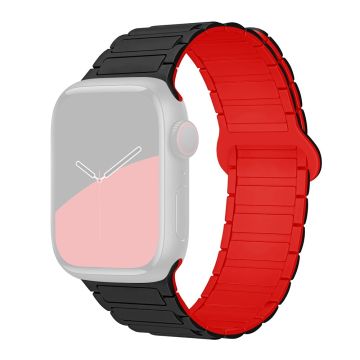 Apple Watch Ultra 2 Ultra 49mm / 9 8 7 45mm / 6 5 4 SE (2022) SE (2023) SE 44mm / 3 2 1 42mm Silicone Strap Magnetic - Black / Red