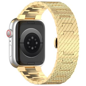 Apple Watch Series 49mm - 45mm - 44mm - 42mm Watch Bracelet Stainless Steel Strap - Gold